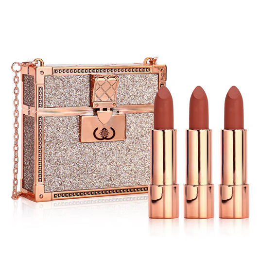 LUXURY 3 PIECE LIPSTICK BAG SET